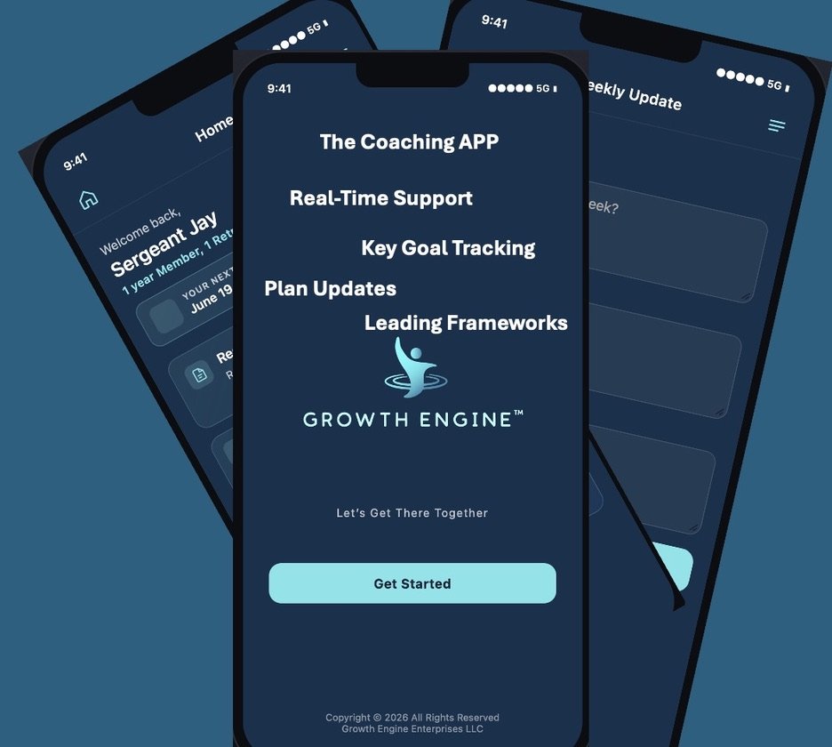 The Growth Engine coaching app: Real-Time Support, Key Goal Tracking, Plan Updates and Leading Frameworks